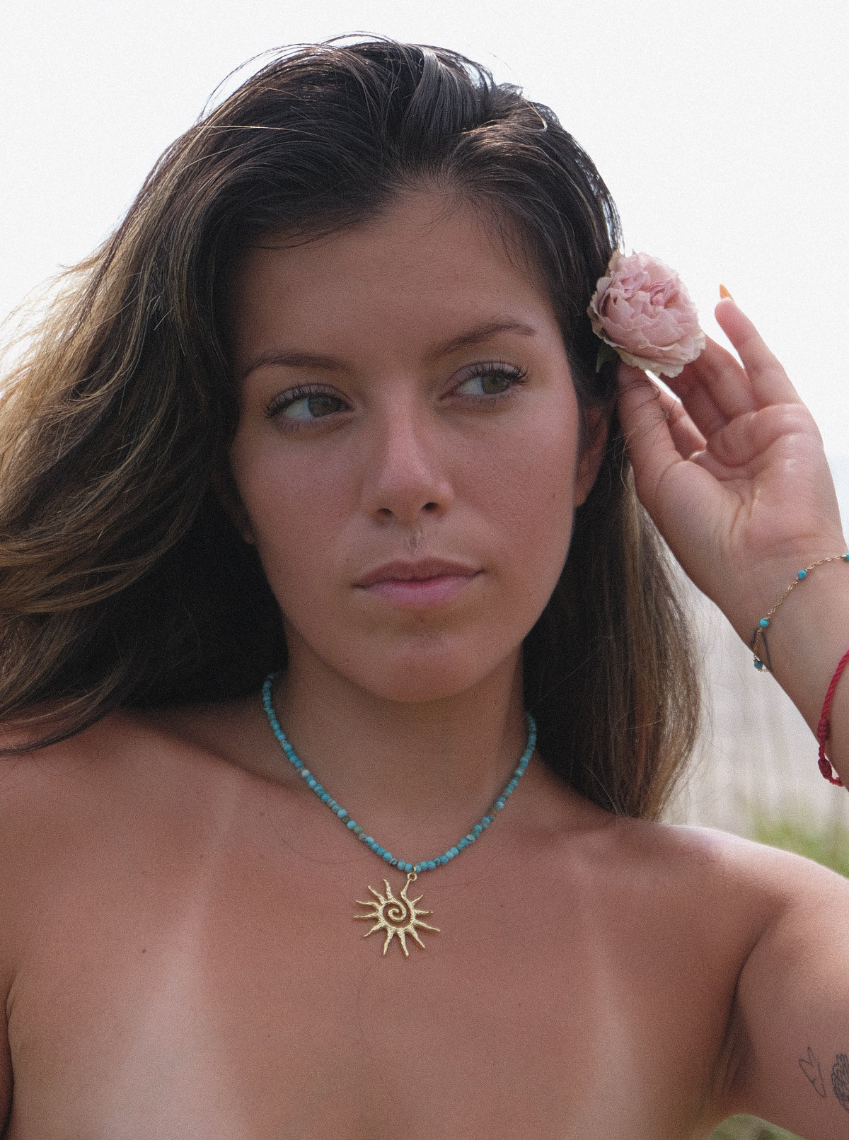 Sun Spiral Turquoise Necklace
