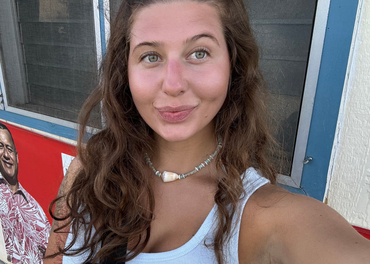 Seafoam cone shell necklace